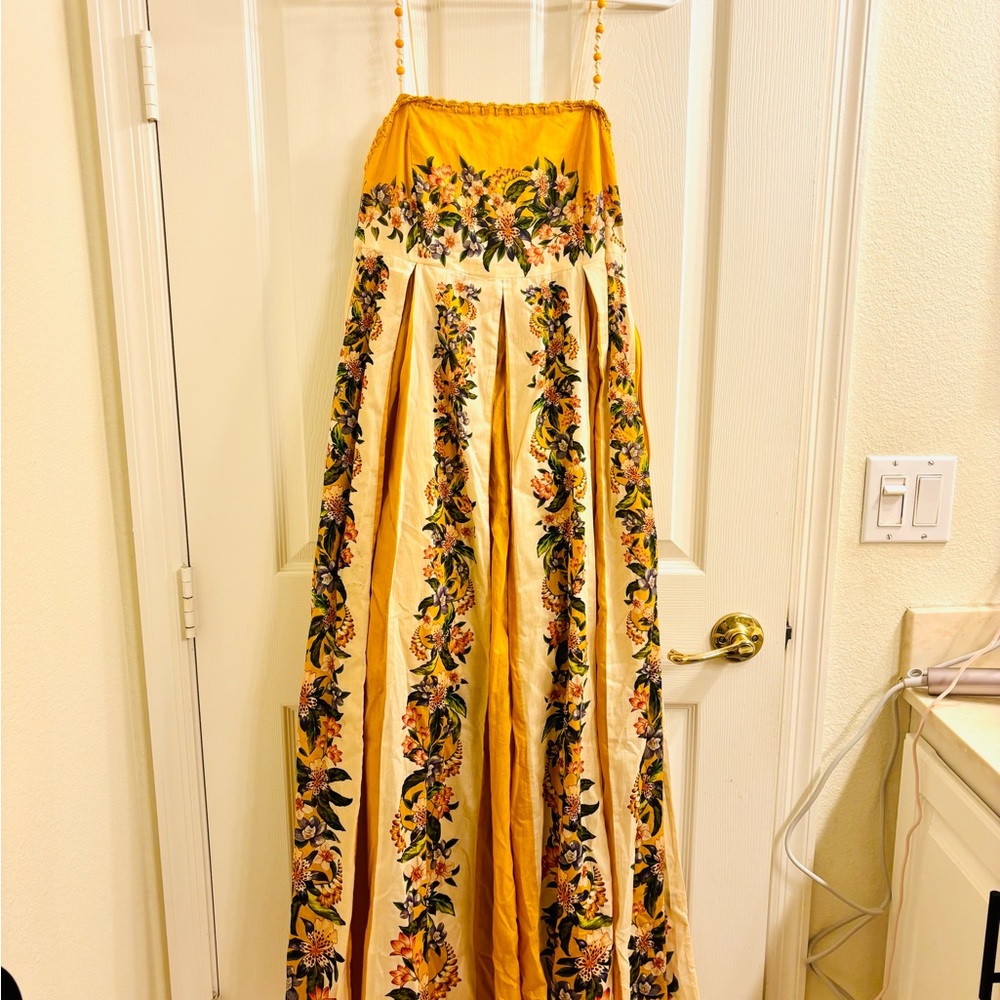 Farm Rio Sand Hilo A-Line Maxi Dress size S